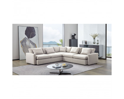 Diamond Sofa - Arcadia 3PC Fabric Corner Sectional with Feather Down Seating