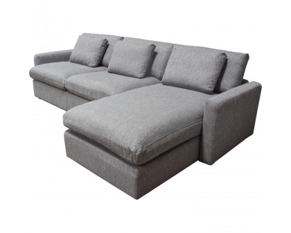 Diamond Sofa Arcadia 2PC Fabric Reversible Chaise Sectional with Feather Down Seating - Gray