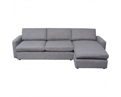 Diamond Sofa Arcadia 2PC Fabric Reversible Chaise Sectional with Feather Down Seating - Gray