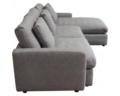 Diamond Sofa Arcadia 2PC Fabric Reversible Chaise Sectional with Feather Down Seating - Gray