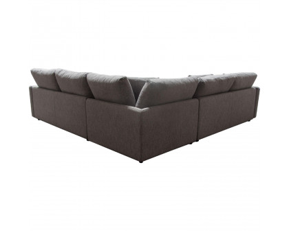 Diamond Sofa Arcadia 3PC Fabric Corner Sectional with Feather Down Seating - Gray