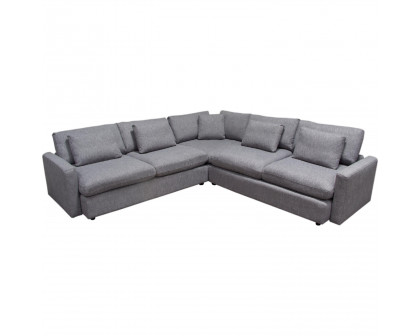 Diamond Sofa Arcadia 3PC Fabric Corner Sectional with Feather Down Seating - Gray