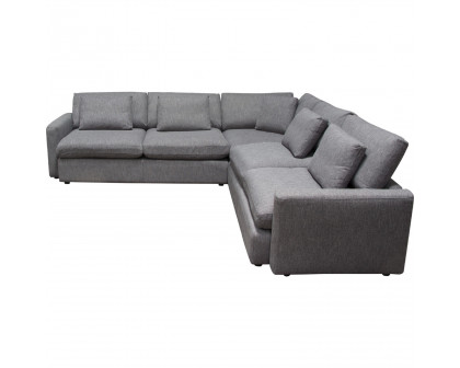 Diamond Sofa Arcadia 3PC Fabric Corner Sectional with Feather Down Seating - Gray