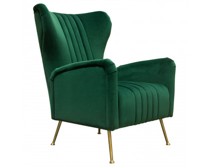 Diamond Sofa Ava Velvet Chair with Gold Leg - Emerald Green