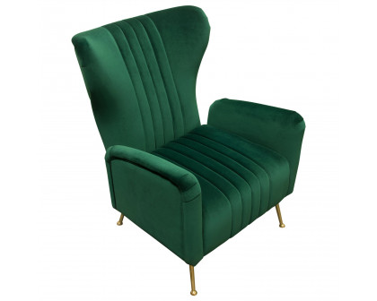 Diamond Sofa Ava Velvet Chair with Gold Leg - Emerald Green