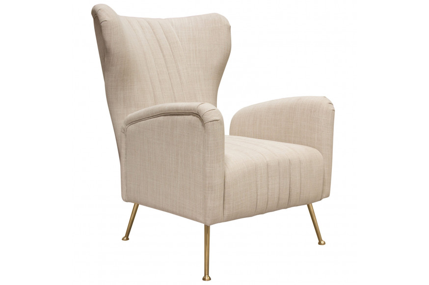 Diamond Sofa™ Ava Linen Chair with Gold Leg - Sand