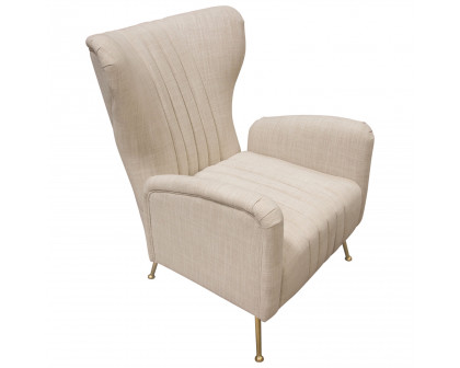 Diamond Sofa™ Ava Linen Chair with Gold Leg - Sand