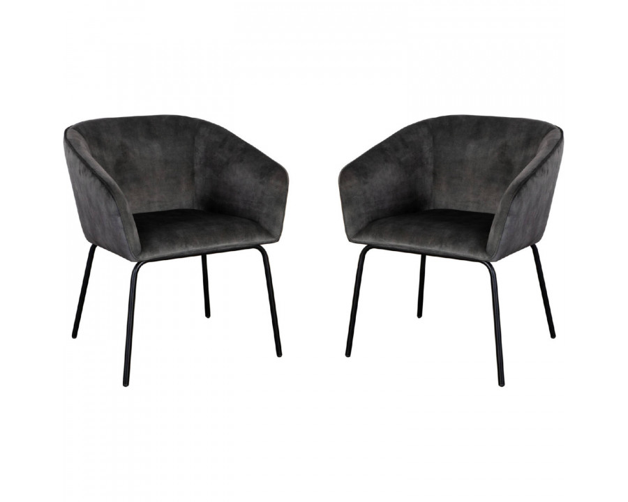 Diamond Sofa - Avery Dining Chairs with Black Metal Leg (Set of 2)