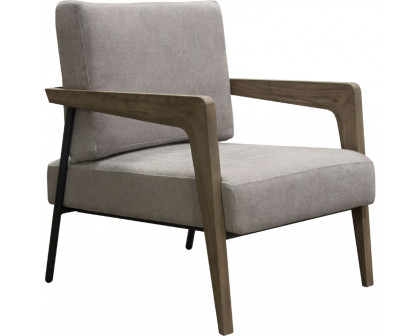 Diamond Sofa Blair Fabric Accent Chair with Curved Wood Leg Detail - Gray