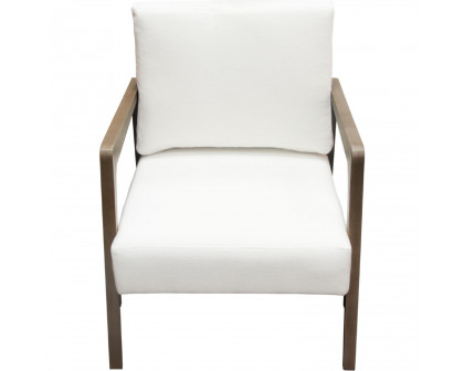 Diamond Sofa™ Blair Fabric Accent Chair with Curved Wood Leg Detail - White