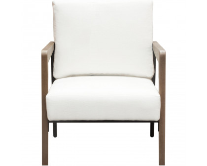 Diamond Sofa™ Blair Fabric Accent Chair with Curved Wood Leg Detail - White