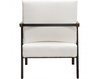 Diamond Sofa™ Blair Fabric Accent Chair with Curved Wood Leg Detail - White