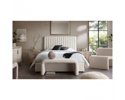 Diamond Sofa Brooke 54" Boucle Queen Bed with Vertical Channel Tuft - Ivory