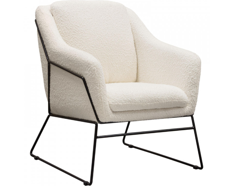 Diamond Sofa - Bryce Boucle Accent Chair wrapped in Black Powder Coated Metal Frame in Ivory