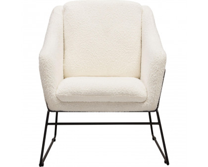 Diamond Sofa - Bryce Boucle Accent Chair wrapped in Black Powder Coated Metal Frame in Ivory