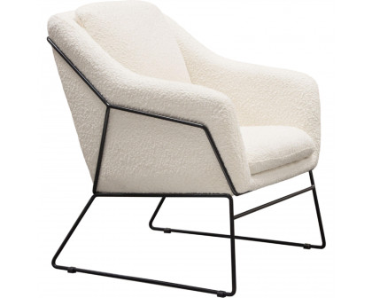 Diamond Sofa - Bryce Boucle Accent Chair wrapped in Black Powder Coated Metal Frame in Ivory