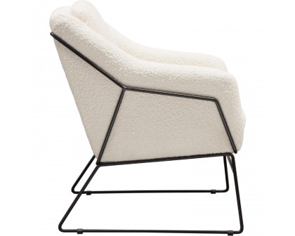 Diamond Sofa - Bryce Boucle Accent Chair wrapped in Black Powder Coated Metal Frame in Ivory