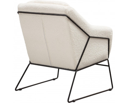 Diamond Sofa - Bryce Boucle Accent Chair wrapped in Black Powder Coated Metal Frame in Ivory