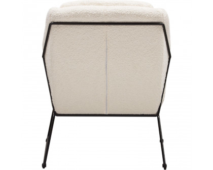 Diamond Sofa - Bryce Boucle Accent Chair wrapped in Black Powder Coated Metal Frame in Ivory