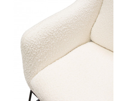 Diamond Sofa - Bryce Boucle Accent Chair wrapped in Black Powder Coated Metal Frame in Ivory