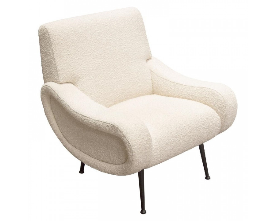 Diamond Sofa Cameron Boucle Textured Fabric Accent Chair with Black Leg - Bone