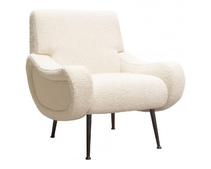 Diamond Sofa™ Cameron Boucle Textured Fabric Accent Chair with Black Leg - Bone