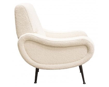 Diamond Sofa™ Cameron Boucle Textured Fabric Accent Chair with Black Leg - Bone