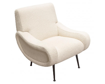 Diamond Sofa™ Cameron Boucle Textured Fabric Accent Chair with Black Leg - Bone