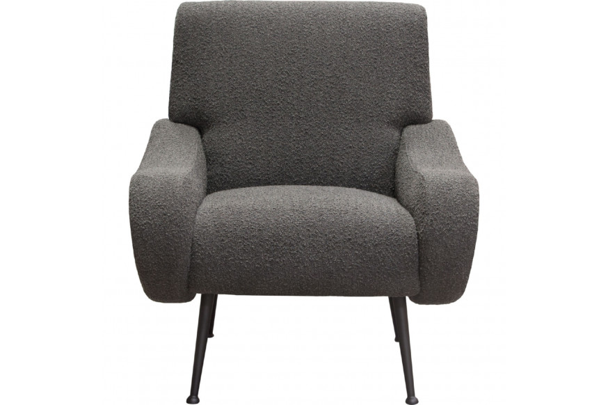 Diamond Sofa™ Cameron Boucle Textured Fabric Accent Chair with Black Leg - Charcoal