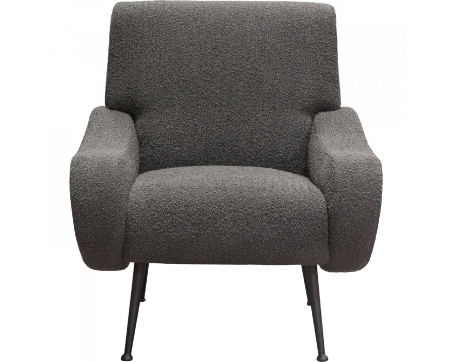 Diamond Sofa Cameron Boucle Textured Fabric Accent Chair with Black Leg - Charcoal