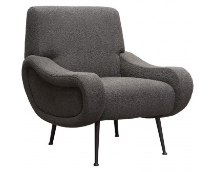 Diamond Sofa™ Cameron Boucle Textured Fabric Accent Chair with Black Leg - Charcoal