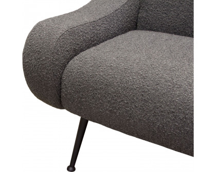 Diamond Sofa™ Cameron Boucle Textured Fabric Accent Chair with Black Leg - Charcoal