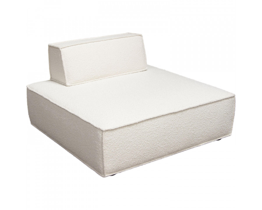 Diamond Sofa - Cara Square Modular Boucle Fabric Lounger with Moveable Non-Skid Backrest in Ivory