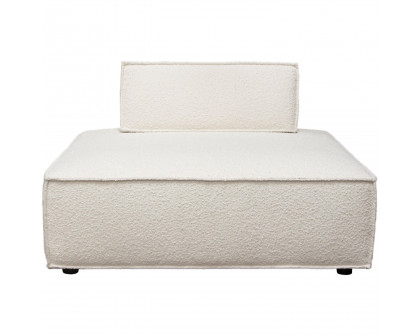 Diamond Sofa™ Cara Square Modular Boucle Fabric Lounger with Moveable Non-Skid Backrest - Ivory