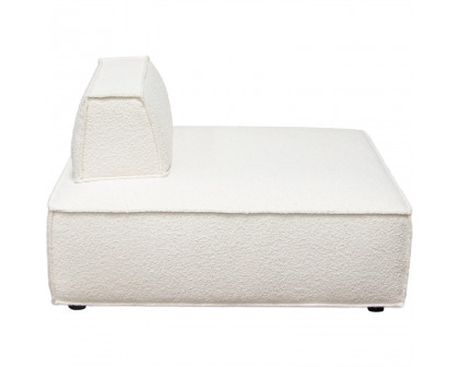 Diamond Sofa™ Cara Square Modular Boucle Fabric Lounger with Moveable Non-Skid Backrest - Ivory