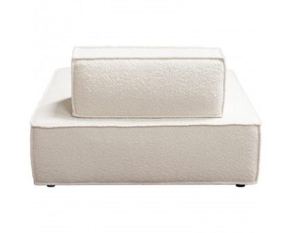 Diamond Sofa™ Cara Square Modular Boucle Fabric Lounger with Moveable Non-Skid Backrest - Ivory