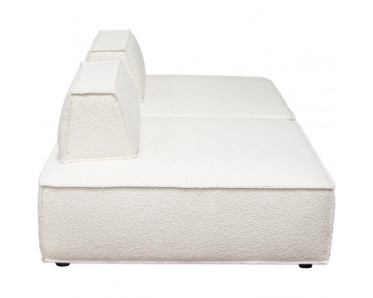 Diamond Sofa Cara 2-Piece Square Modular Boucle Fabric Lounger with Moveable Non-Skid Backrest - Ivory