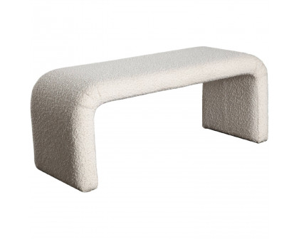 Diamond Sofa - Conrad Boucle Fabric Accent Bench in Ivory