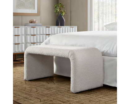 Diamond Sofa - Conrad Boucle Fabric Accent Bench in Ivory