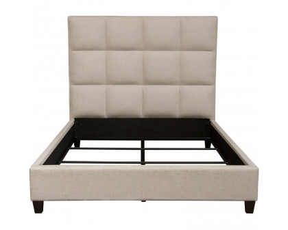 Diamond Sofa - Devon Grid Fabric Tufted Bed