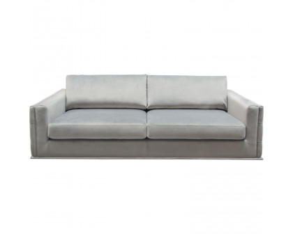 Diamond Sofa - Envy Velvet Sofa with Tufted Outside Detail and Silver Metal Trim in Platinum Gray