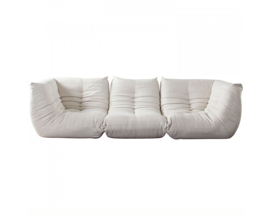 Diamond Sofa Ezra 3PC Fabric Modular Sofa - Cream