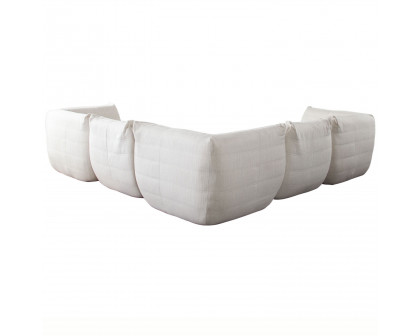 Diamond Sofa - Ezra 5PC Fabric Corner Sectional in Cream