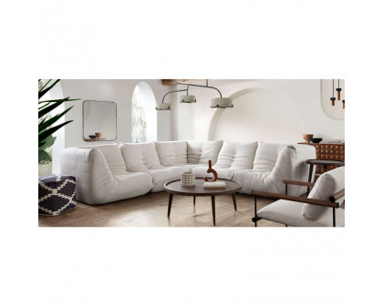 Diamond Sofa - Ezra 5PC Fabric Corner Sectional in Cream