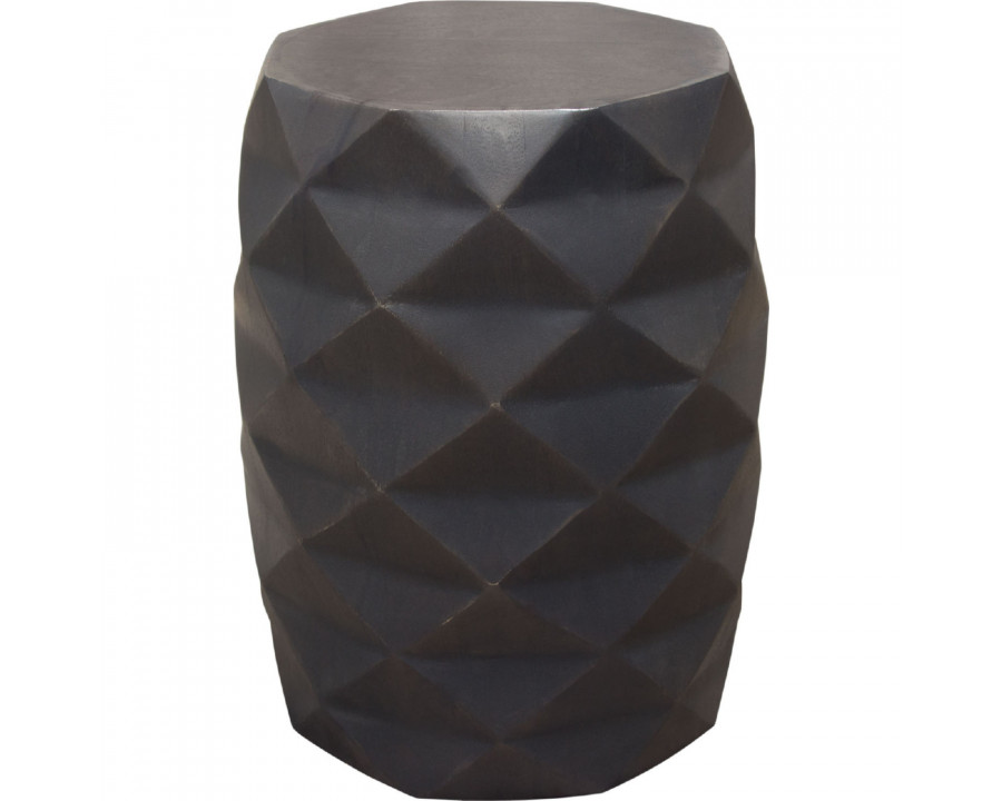 Diamond Sofa Fig Solid Mango Wood Accent Table with Geometric Motif - Gray Finish