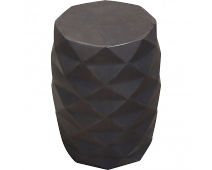 Diamond Sofa Fig Solid Mango Wood Accent Table with Geometric Motif - Gray Finish