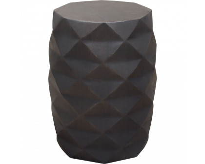 Diamond Sofa Fig Solid Mango Wood Accent Table with Geometric Motif - Gray Finish