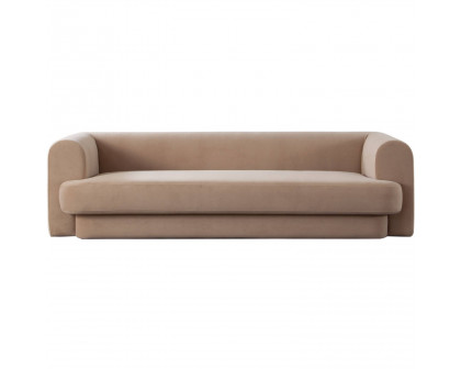 Diamond Sofa Form Performance Velvet Sofa with Two Accent Pillow Balls - Camel