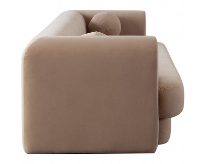 Diamond Sofa Form Performance Velvet Sofa with Two Accent Pillow Balls - Camel