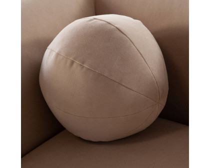 Diamond Sofa Form Performance Velvet Sofa with Two Accent Pillow Balls - Camel